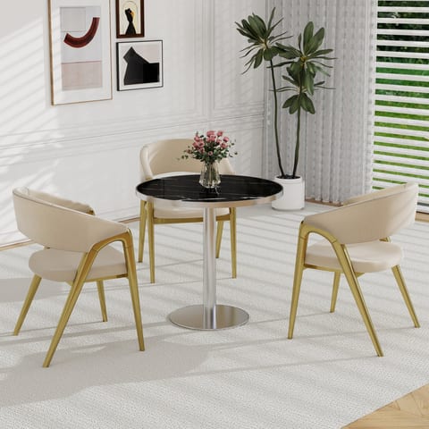 Round Modern Dinning Table 31.5 Inches Bistro Table Tulip Table With Faux