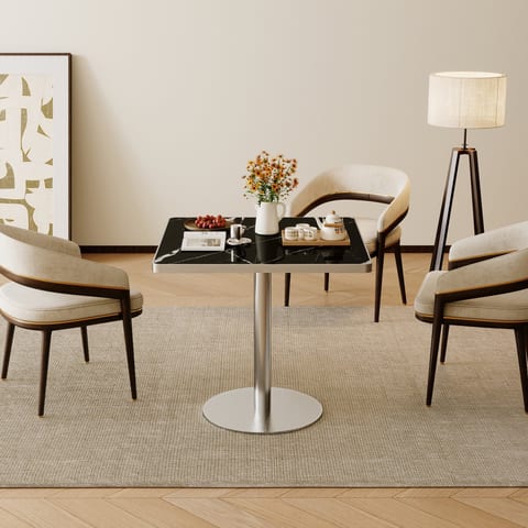 Square Modern Dinning Table 31.5 Inches Bistro Table Tulip Table With Faux