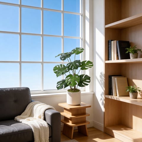 30 Artificial Monstera Deliciosa Plant With White Pot, 2 Pcs Set