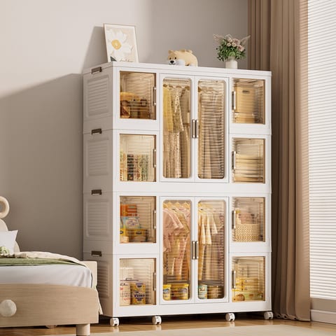 Portable Wardrobe Closet Storage Organizer For Clothes,Clothes Dresser,12