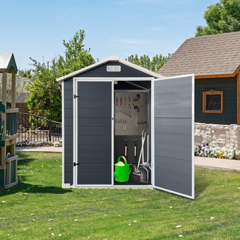 6ft X 4ft Plastic Outdoor Storage With Floor And Lockable Door Plastic Garden