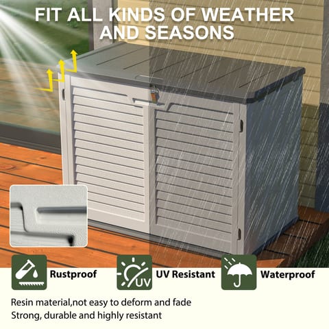 Horizontal Storage Shed Weather Resistance, Large Outdoor Storage Cabinet