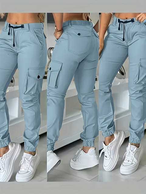 Europe And America Fashion Work Clothes Multi-pocket Army Green Ankle-tied