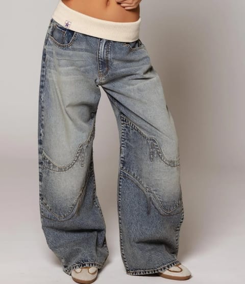 Loose-fitting Straight-leg Jeans With Pockets Fashion Casual Trousers