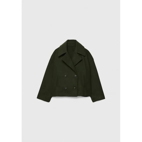 Ins Double-breasted Lapel Blazer Jacket Fashion Loose Woolen Short Coat Elegant