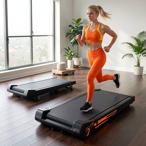 2-in-1 Under Desk Treadmill with Vibration Plate 2.5HP Brushless Motor Walking