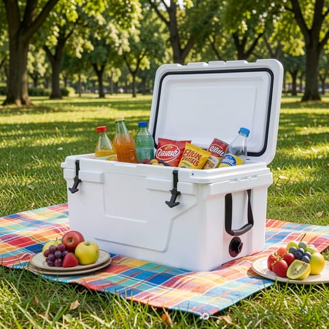 White outdoor Camping Picnic Fishing portable cooler 65QT Portable Insulated