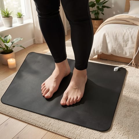 60 90CM Conductive Earthing Mat Yoga Grounding Pad with 15ft Cord for Better