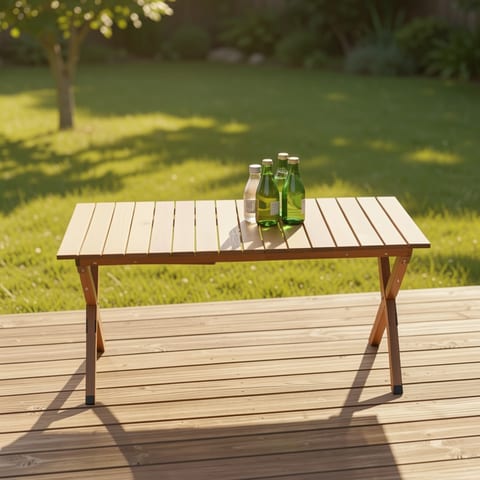 Durable Folding Aluminum Alloy Roll-up Rectangular Outdoor Table