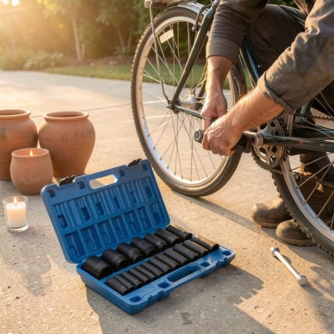19-piece impact socket set with storage cage