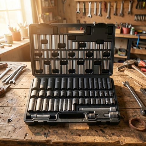 48-piece socket set in storage case