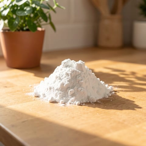 L-Glutamine powder supplement bottle on white background