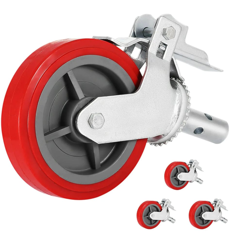 Lixiang 8 In Polyurethane Caster With Brake Locking Stem Heavy Duty 3200 Lbs, product photo