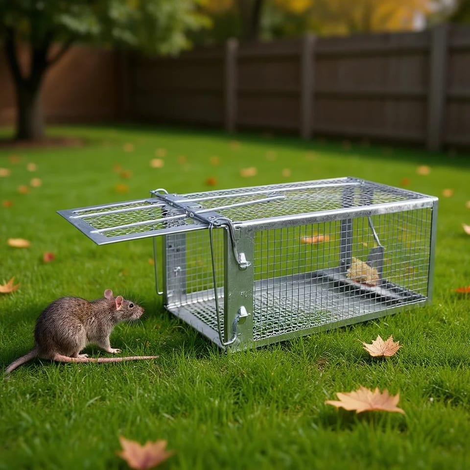 Humane Silver Live Rodent Trap Cage Mouse Control Pest Control Rat Trap Model, product photo