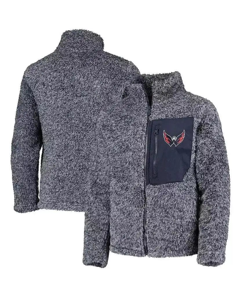 Big Girls Navy Washington Capitals Fan Gear Sherpa Full-Zip Jacket Outerstuff, product photo
