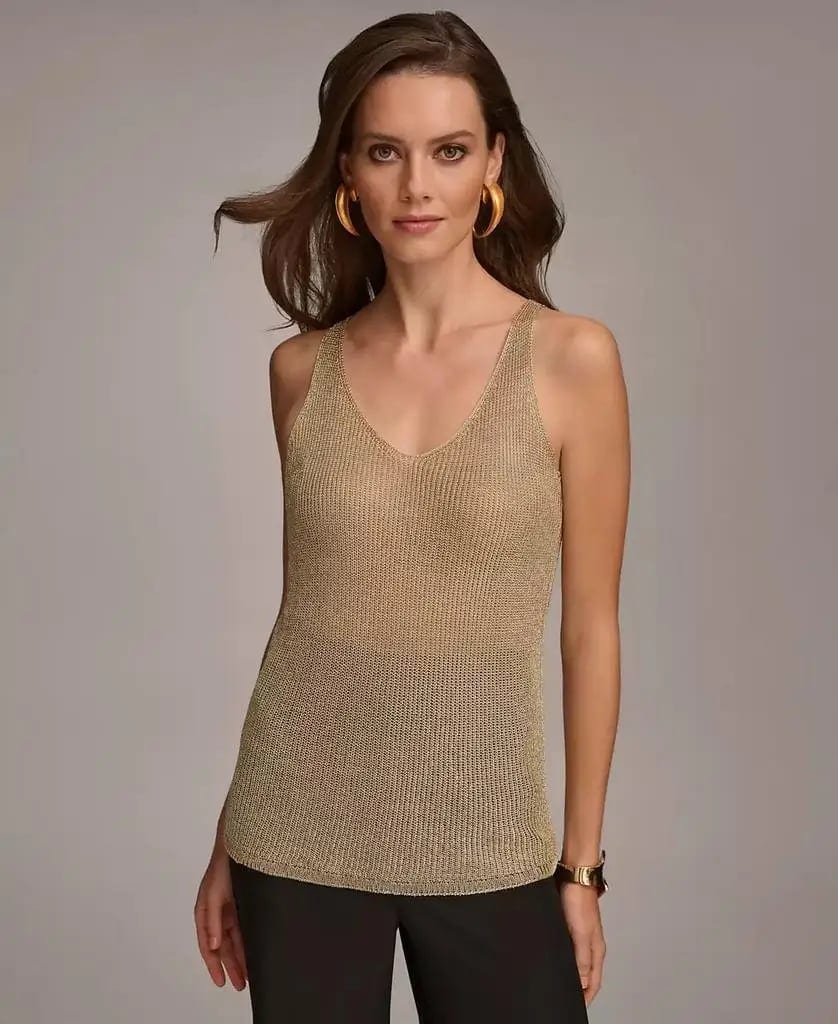 Donna Karan Women's Metallic-Knit Tank Top Donna Karan New York, product photo
