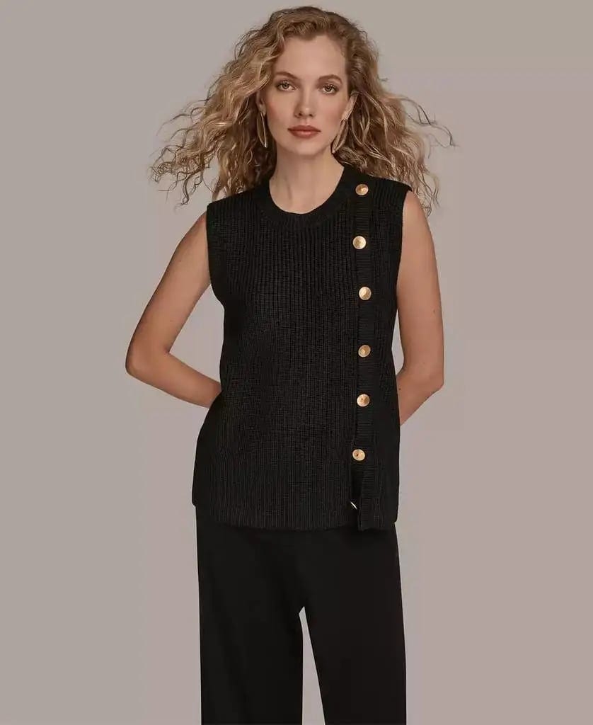 Women's Crewneck Sleeveless Sweater Donna Karan New York, product photo