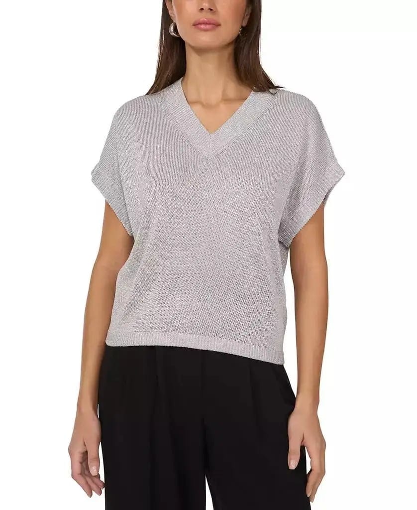 Women's V-Neck Shine Short-Sleeve Sweater Vince Camuto, product photo