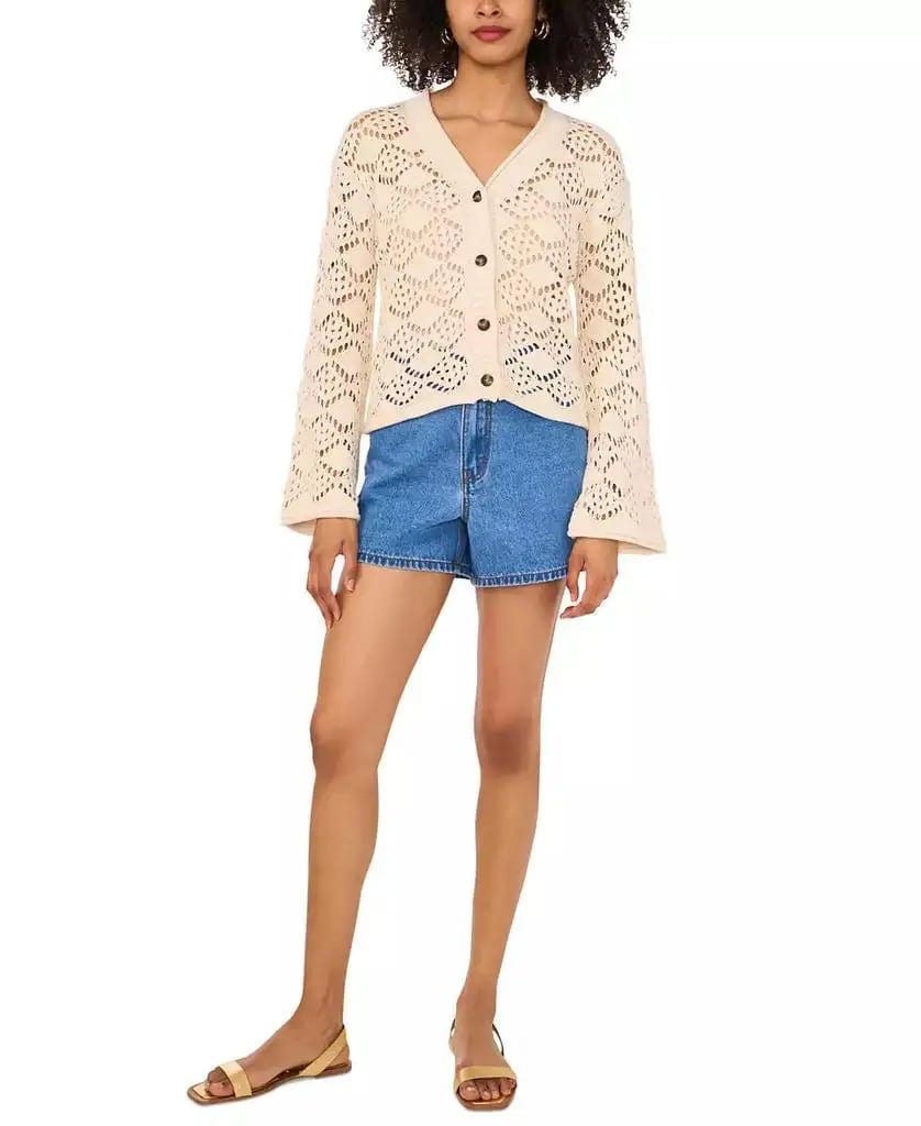 Women's Pointelle Cotton Cardigan Vince Camuto, product photo