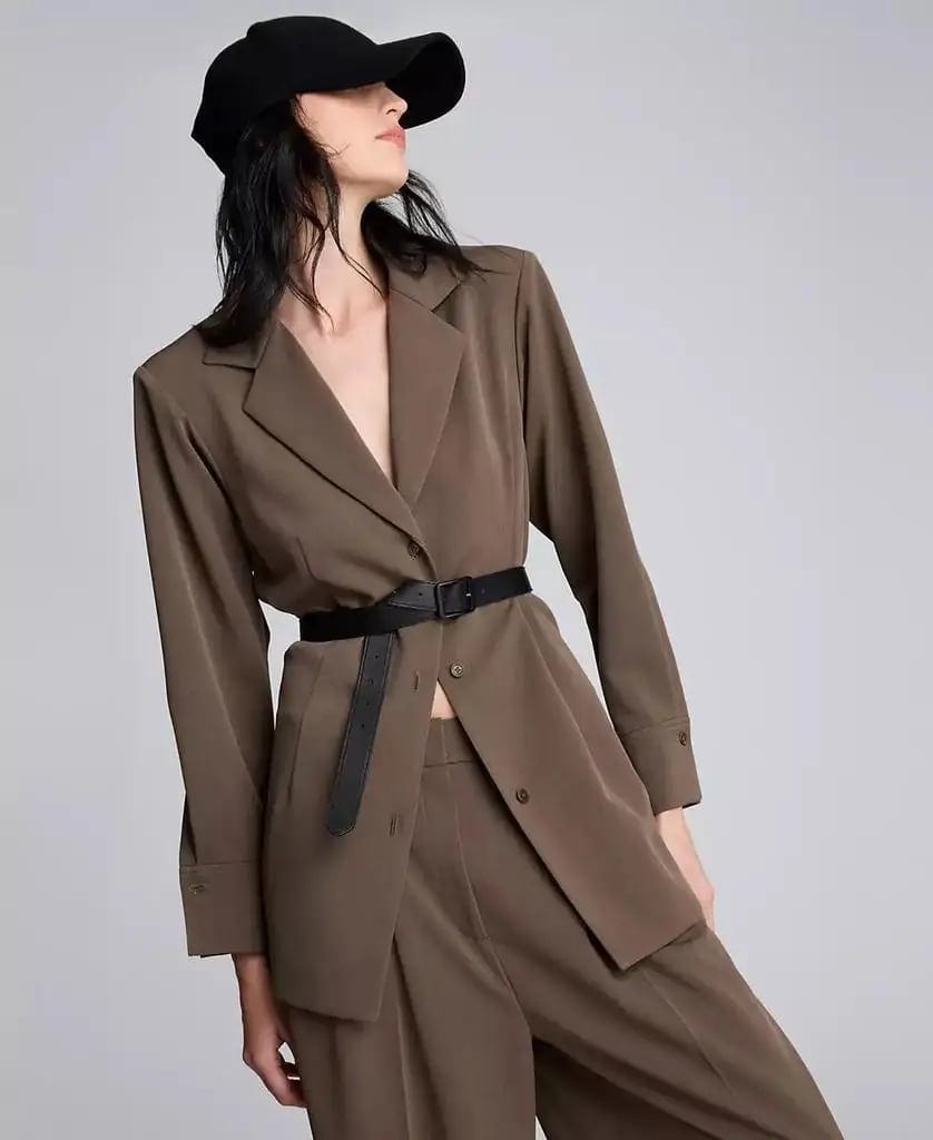Women's Three-Button Belted Blazer Kenneth Cole, product photo