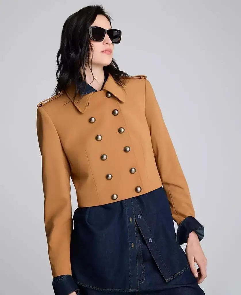 Women's Twill Cropped Military Jacket Kenneth Cole, product photo