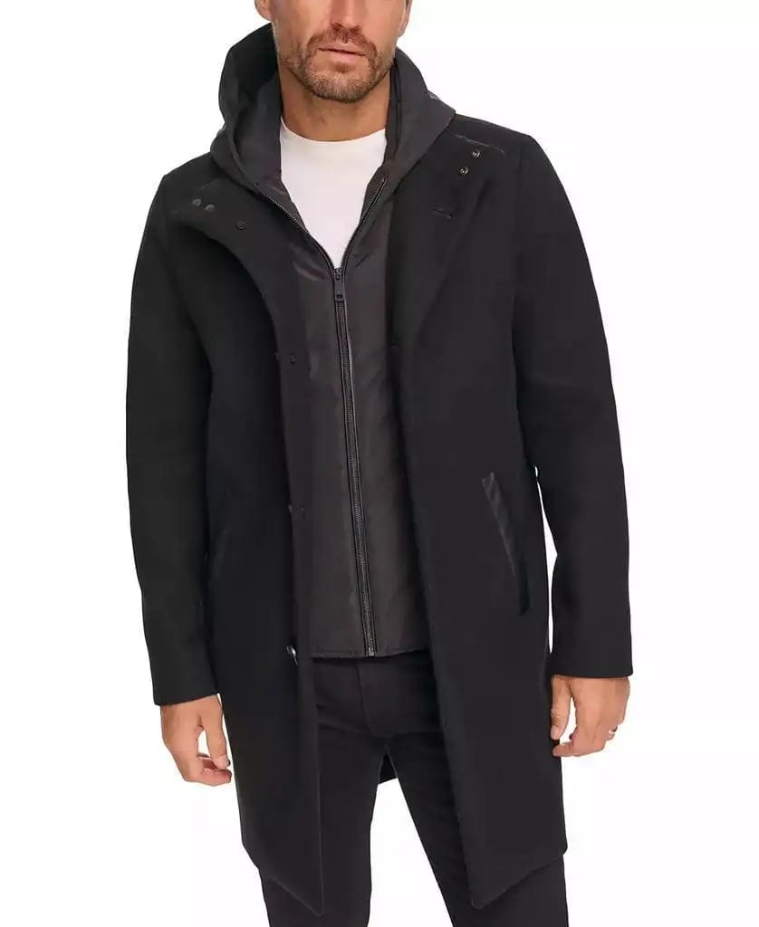 Men's Removable Hood Button Car Coat Kenneth Cole, product photo