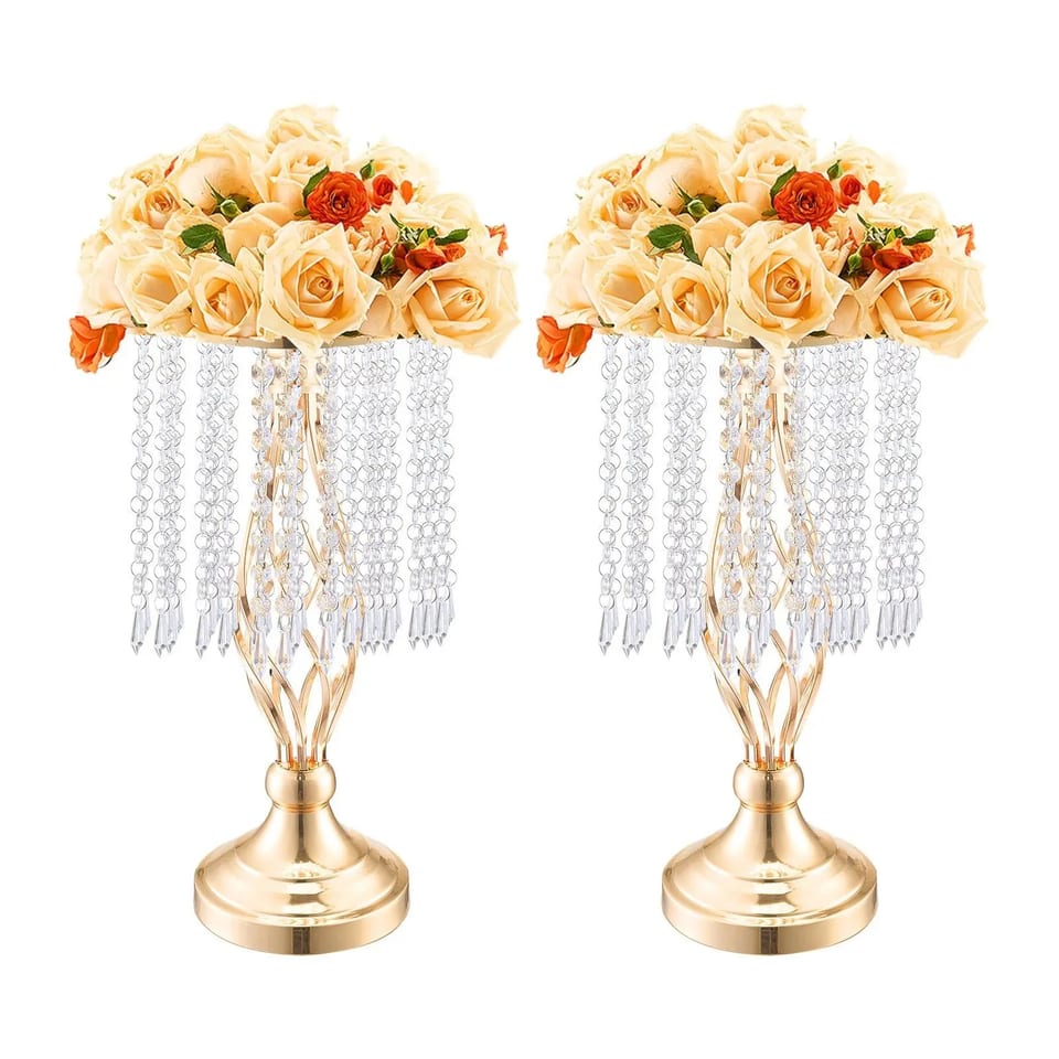 20pcs 45cm/14.8' Tall Crystal Wedding Flower Stand Vase Elegant Party, product photo