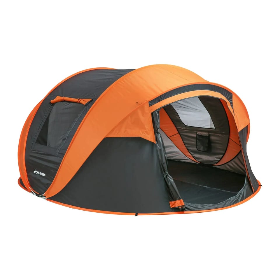 Black & Orange Pop-Up Camping Boat Tent for 5-8 People, product photo