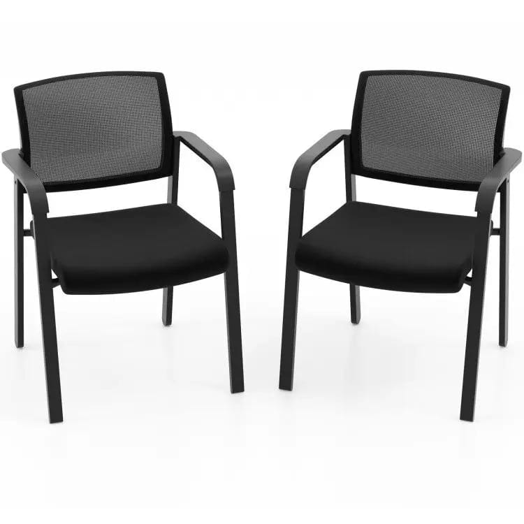 Set of 2 Stackable Padded Seat Reception Room Chairs for Waiting Rooms, product photo