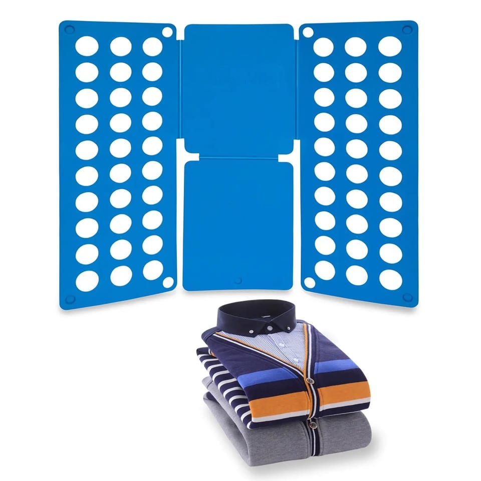 Durable Blue Plastic Shirt Folding Board for T-Shirts 23x27.5inch Laundry Room, product photo