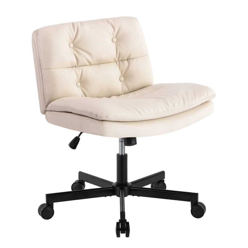 Swivel Home Office Desk Chair Large Size Armless Design for Office Rooms, product photo