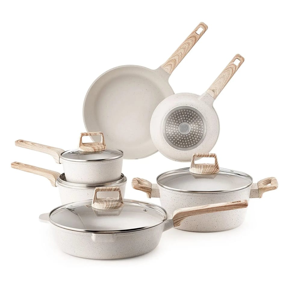 "17-Piece Granite Non-Stick Induction Cookware Set for Kitchen RV Cooking", product photo