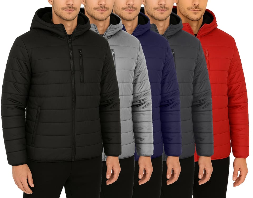 Mens Coated Formal Winter Sherpa-Lined Hooded Crew Neck Windproof Waterproof, product photo