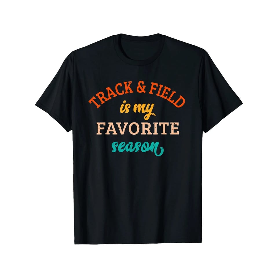 Men's 100% Cotton Track Field Fan T-Shirt Short Sleeve Neck 'Track Field Is My, product photo