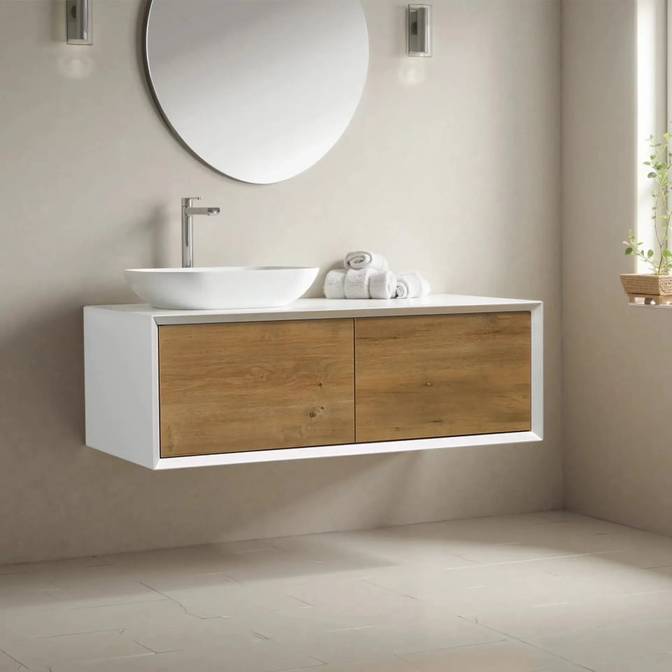 US Warehouse Stock 48 Inch Modern Water Resistant Wall-Mounted Single Sink, product photo