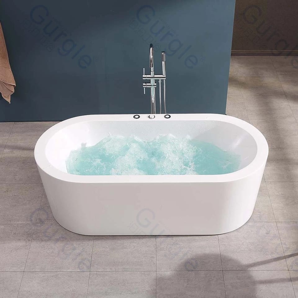 Popular Freestanding Acrylic Massage Bathtub Air Jet Whirlpool Bathtubs Indoor, product photo