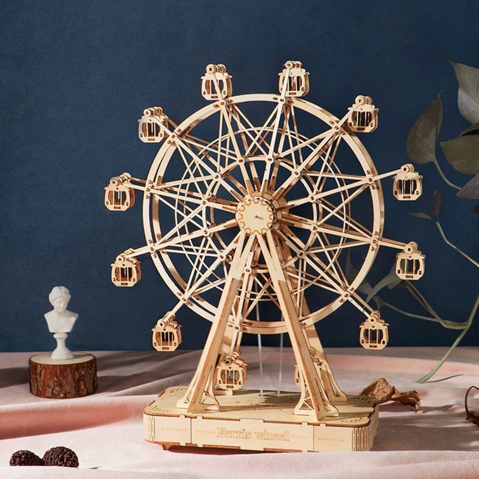Robotime 3D DIY Wood Crafts Assembly Model Educational Kids Toys Ferris Wheel, product photo