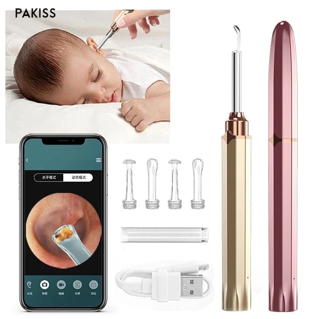 PAKISS Ear Wax Remover Wireless Otoscope Earwax Removal Tool 1080P HD WiFi Ear, product photo