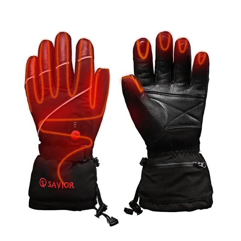 OEM Men Women Winter Outdoor Sports Rechargeable Battery Black Ski Heated Gloves, product photo