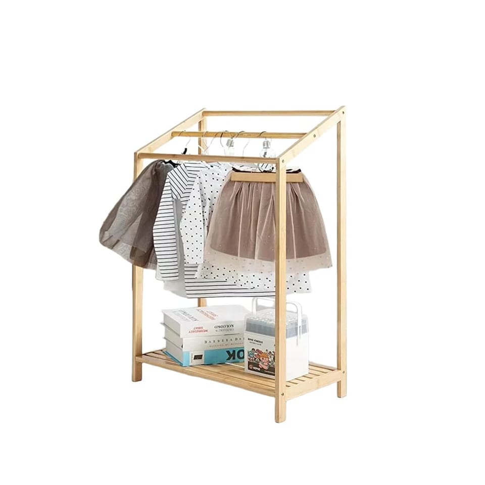 Bamboo 3 Tier Towel Shelf for Bathroom, Freestanding Beach Towel with Storage, product photo