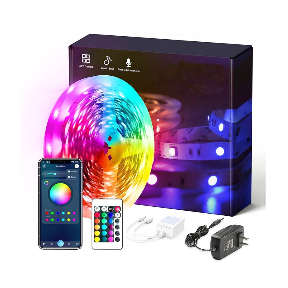 7.5M SMD5050 12V RGB Party Small Color Changing Decoration APP Control Smart, product photo