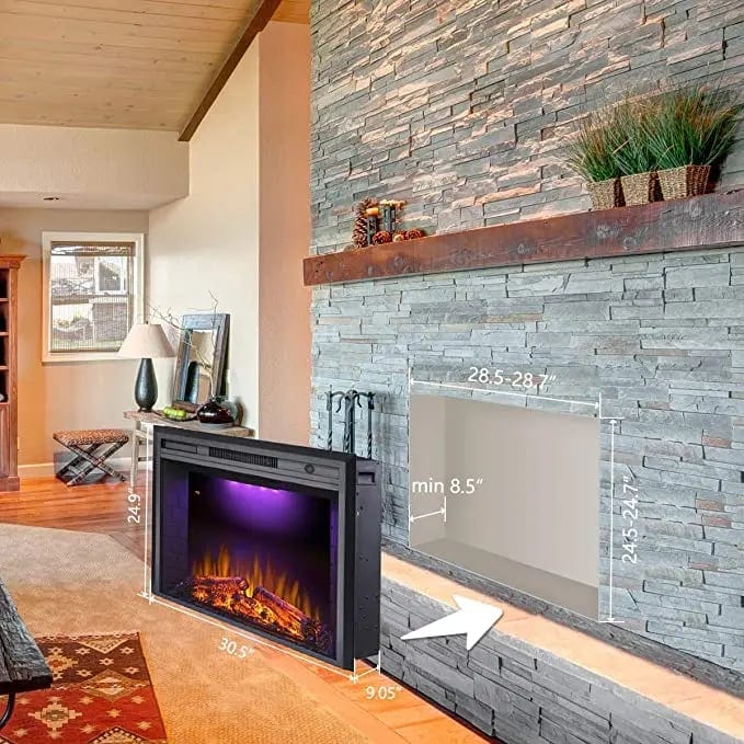 Luxstar 28 Trim Insert Realistic Electric Fireplace Heater LED Top Light 3, product photo
