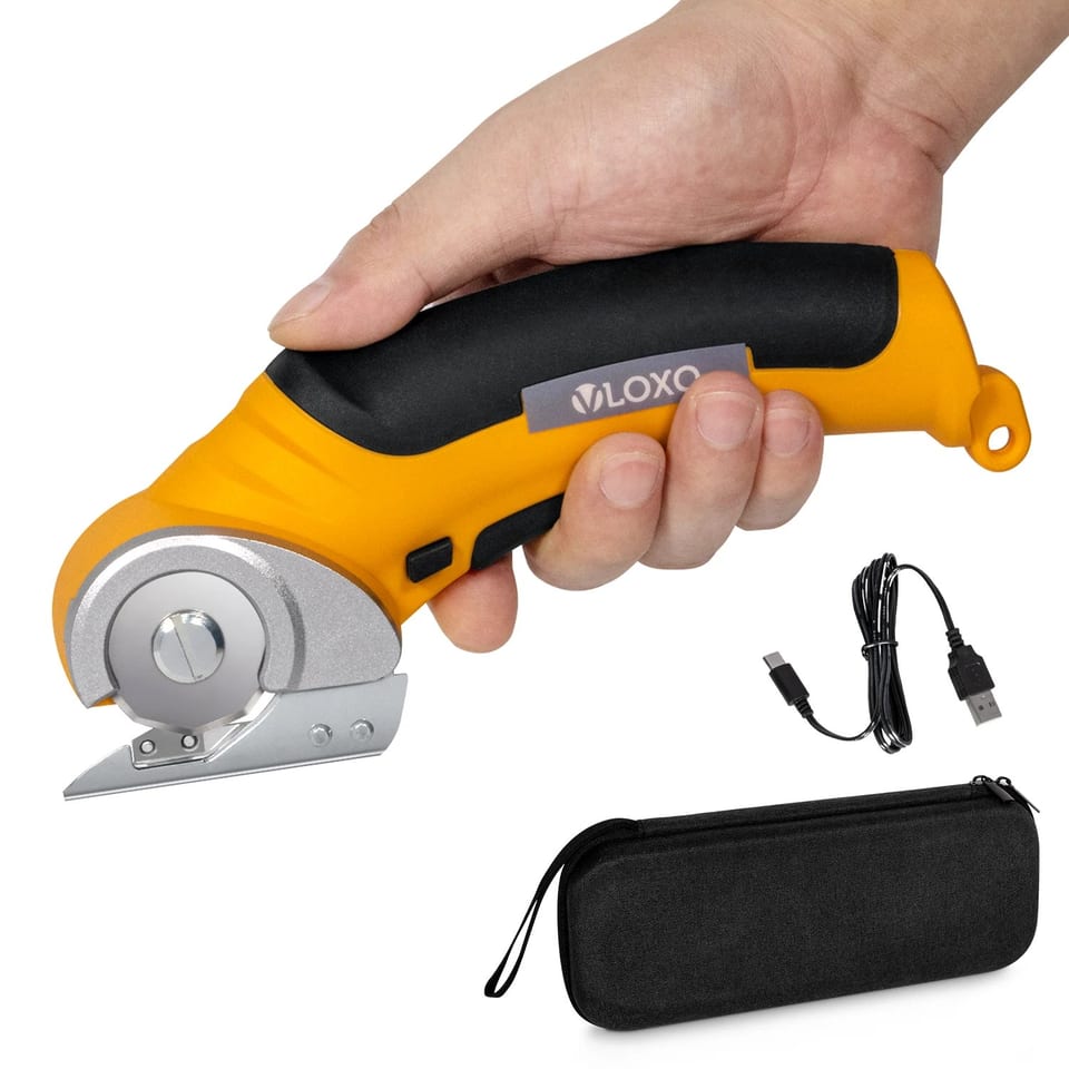 VLOXO Auto Repair Shop Textile Industry Portable 4.2V Sewing Scissors Round, product photo