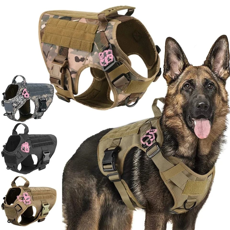 Pet Harness Luxury Dog Leash Set Chest Dog 1000D Nylon Camouflage Dog Harness, product photo