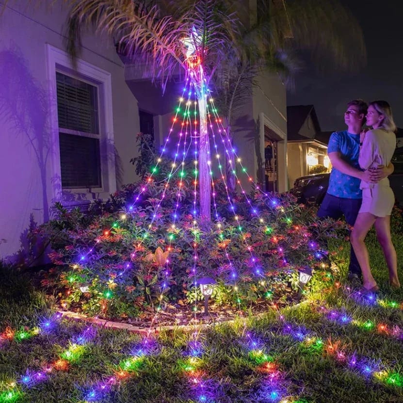 Outdoor Christmas Decorations,RGB Color-Changing Christmas Hanging Curtain, product photo