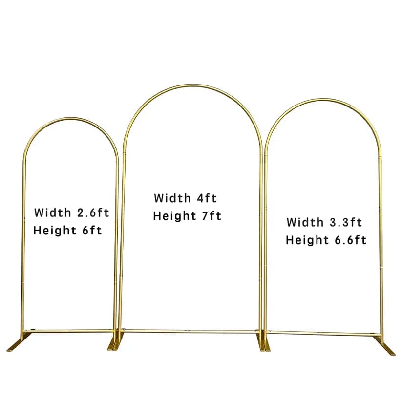 Aluminum Alloy Balloon Flower Gold Arch Backdrop Stand for Wedding Birthday, product photo