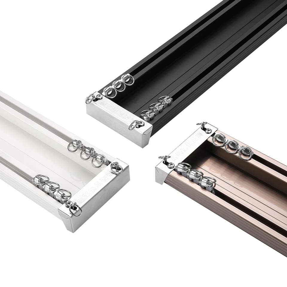 ZSHINE Curtain Rail Track Ceiling or Wall Mounting Heavy-Duty Curtain Rails for, product photo