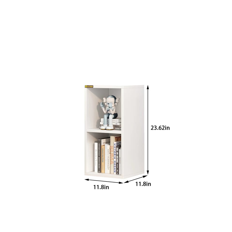 YQ FOREVER 2 Tier Low Bookcase Wooden Shelving Display Storage Unit Office, product photo