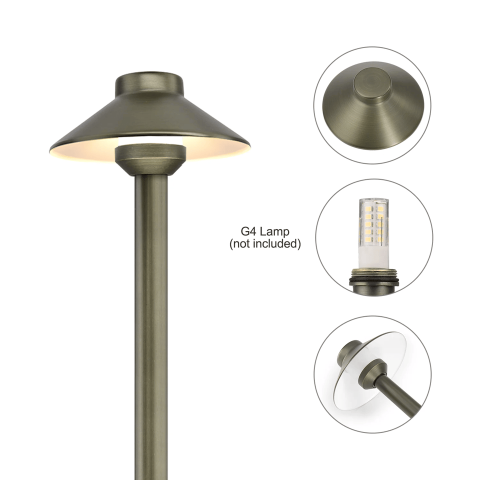 USA Warehouse LT2401 IP65 Waterproof Antique Bronze Solid Brass G4 China Hat, product photo