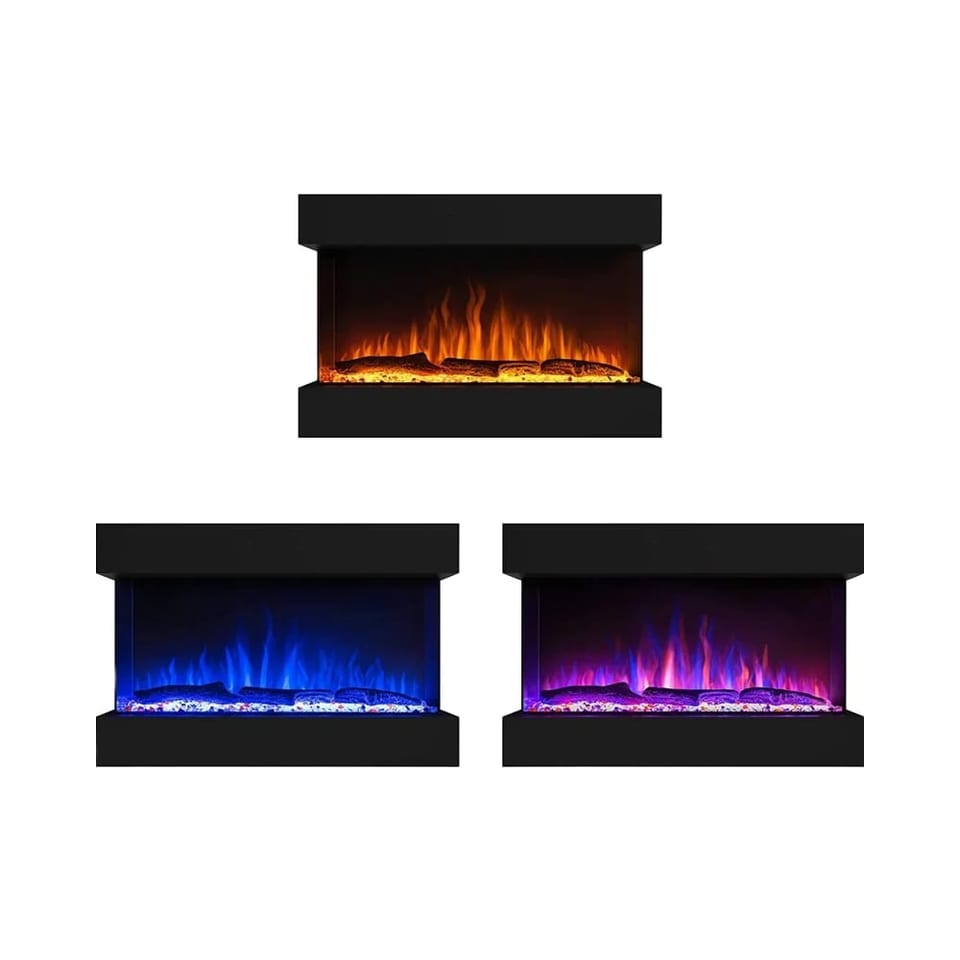 Luxstar 40" Decor Flame 3 Sided Electric Fireplaces Heater Wall Mounted, product photo